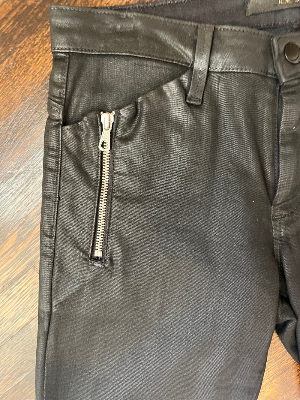 Joe's Jeans Black Skinny Moto Zip Jeans - Picture 3 of 5